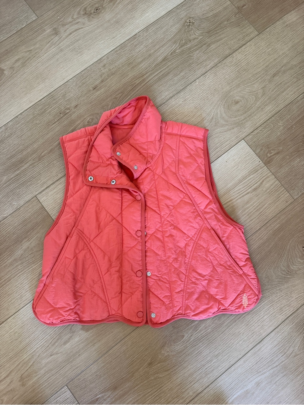 FP Movement by Free People Quinn Coral Quilted Snap Vest